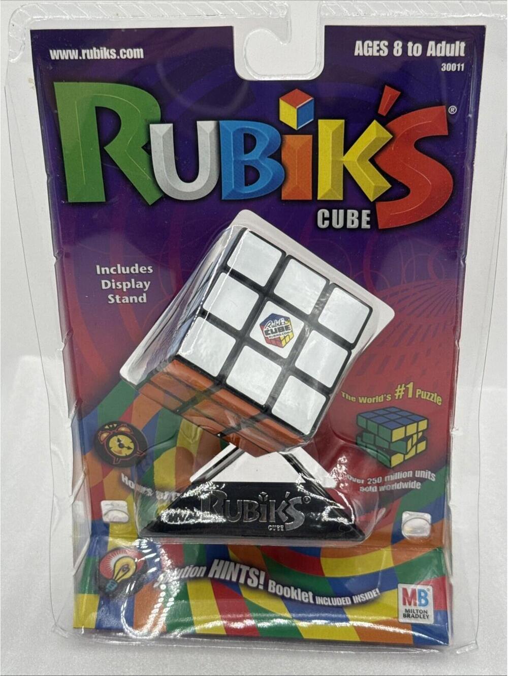 Vintage Rubik's Cube Puzzle w/ Display Stand 2002 Hasbro RUBIKS NEW SEALED